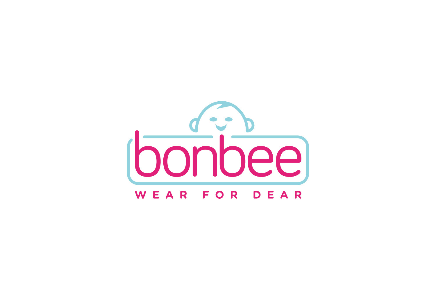 Bonbee Indian baby wear brand and package design: final Bonbee Wear for Dear logo with a smiling baby face