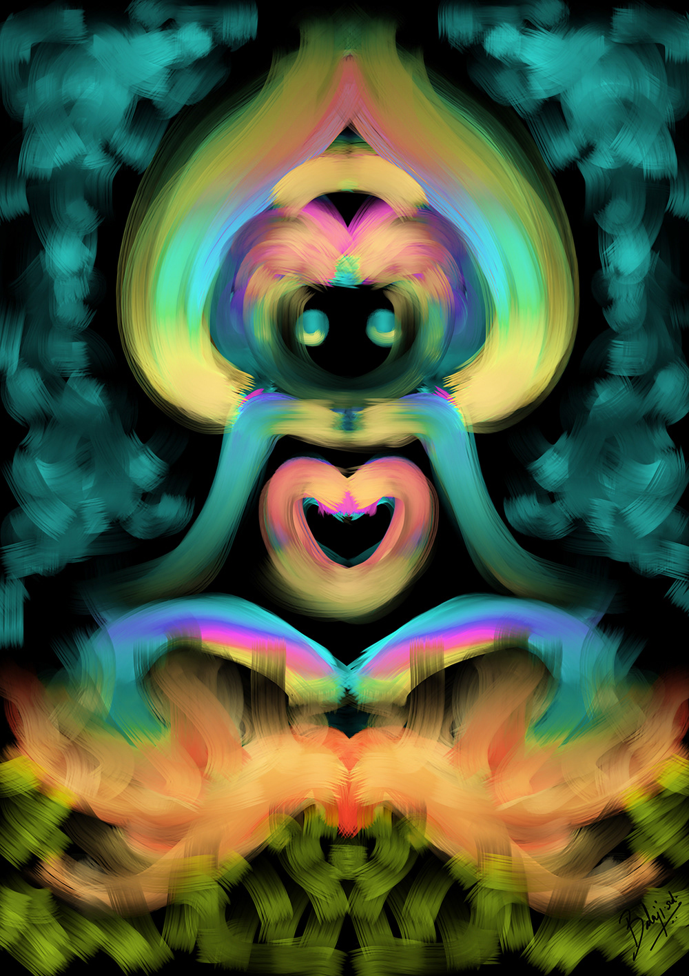 30 various illustrations of 2017: #12 Psychedelic glowing heart figure