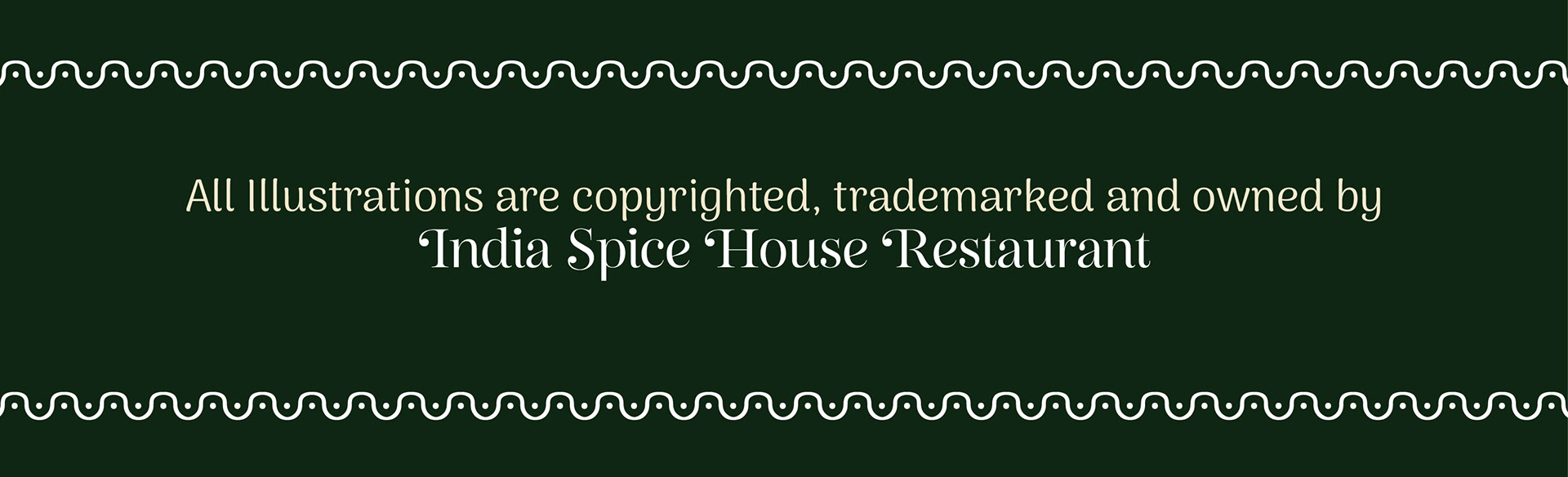 India Spice House restaurant wall art in Cheriyal scroll style, USA: copyright note: all illustrations owned by India Spice House restaurant