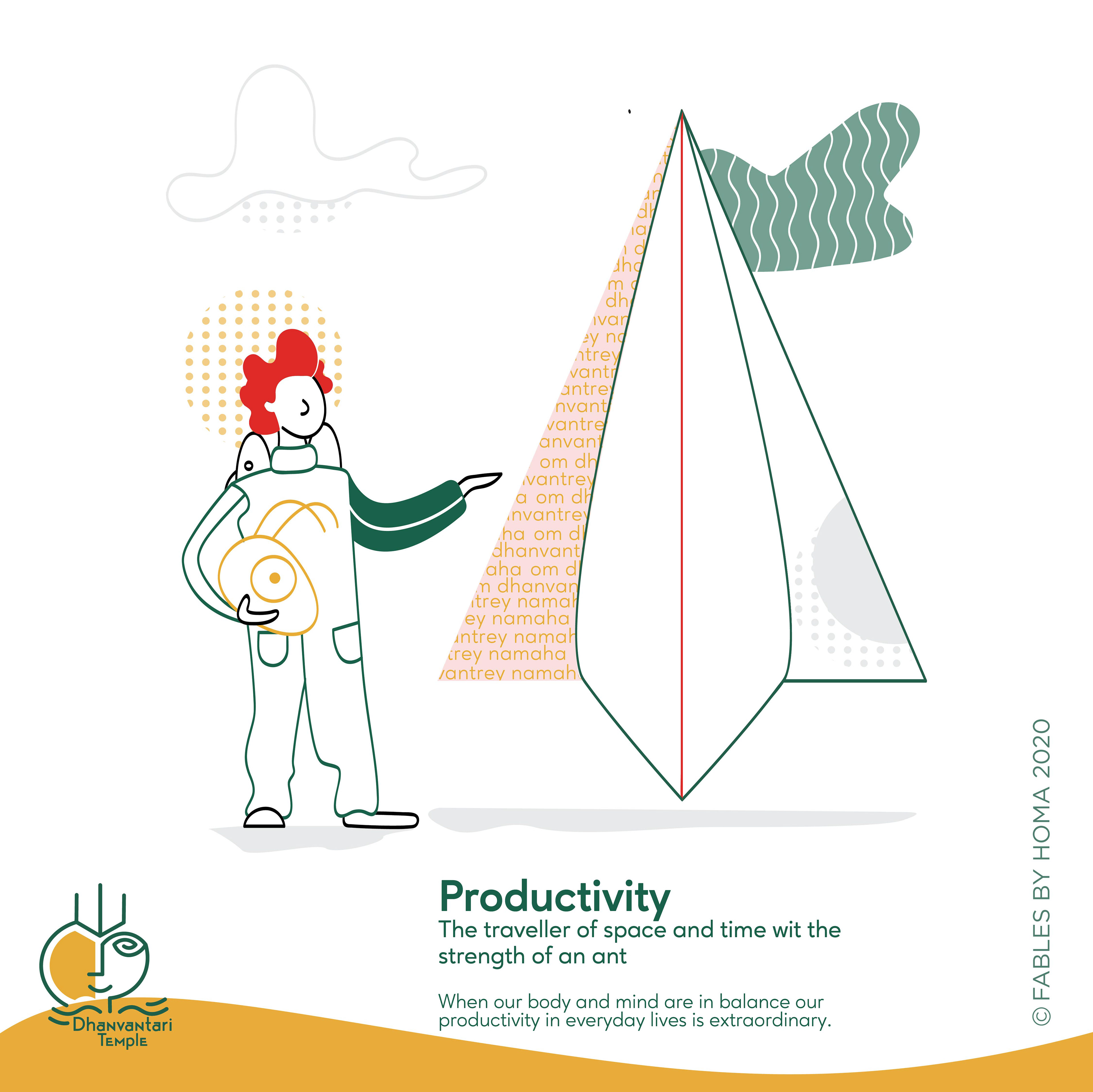 Dhanvantari Temple brand: brand illustration: productivity