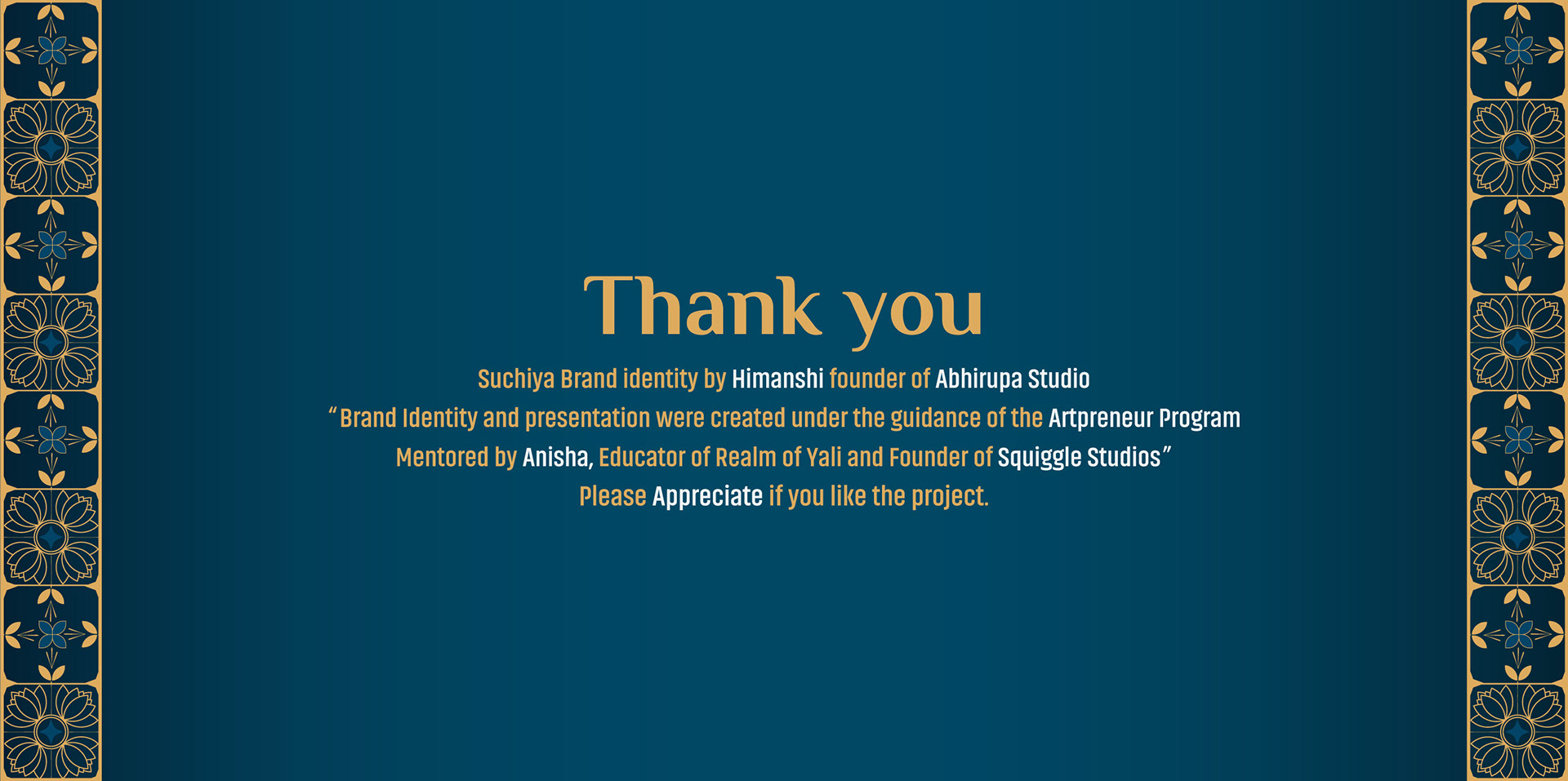 Suchiya home fragrances brand: thank you slide