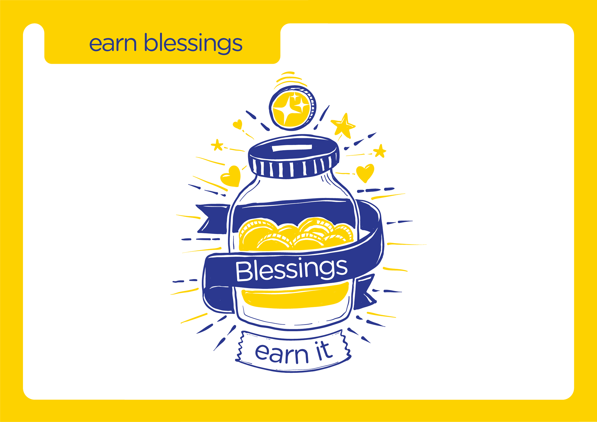 Mithra donation platform brand guidelines: illustration: earn blessings jar