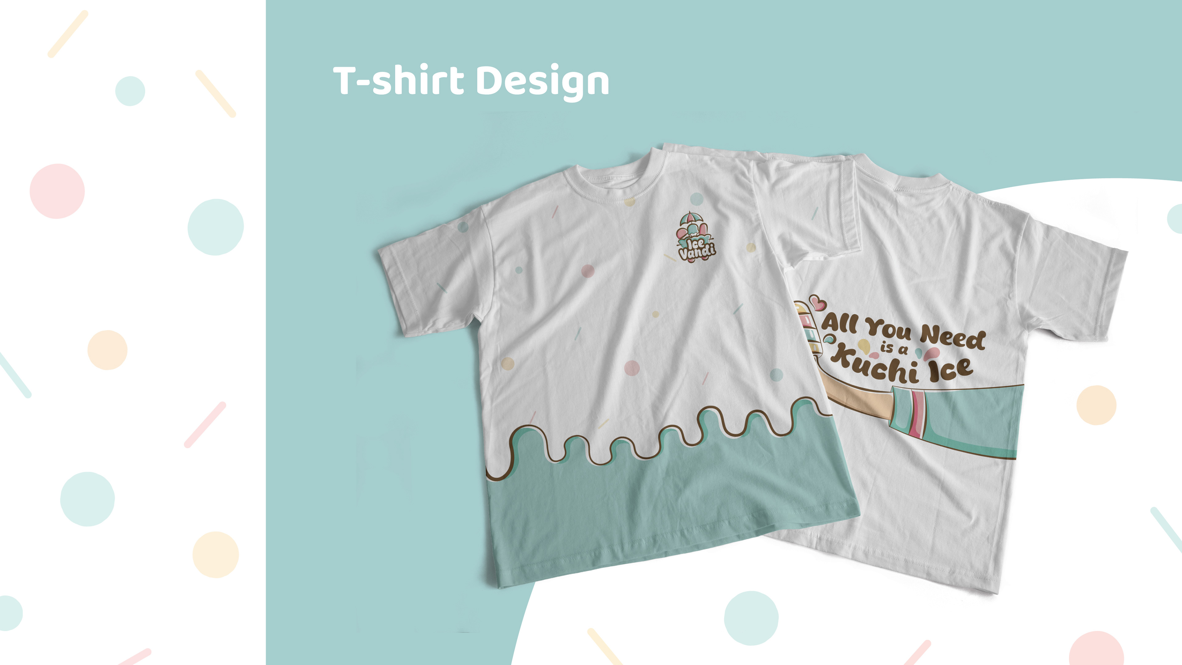 Ice Vandi popsicle brand: T-shirt design with dripping print
