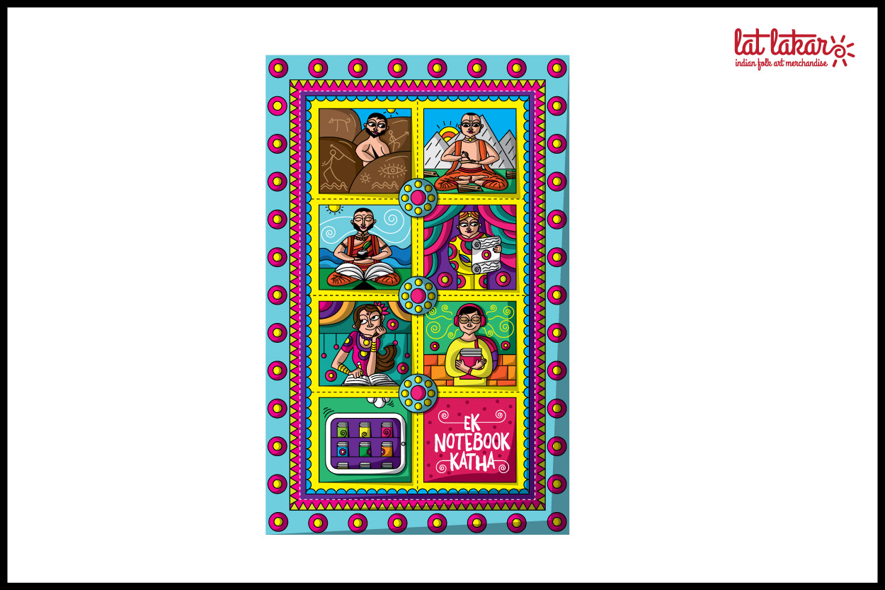 Lat Lakar Indian folk art merchandise: folk art notebook cover