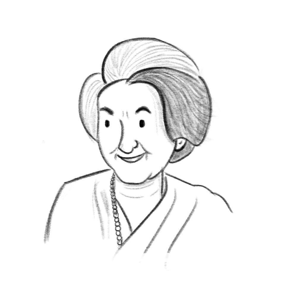 Experimental illustrations 2020: #20 Portrait sketch of an elderly woman in a sari