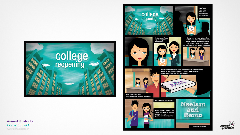 Gurukul Notebooks brand: comic strip 2, College Diaries