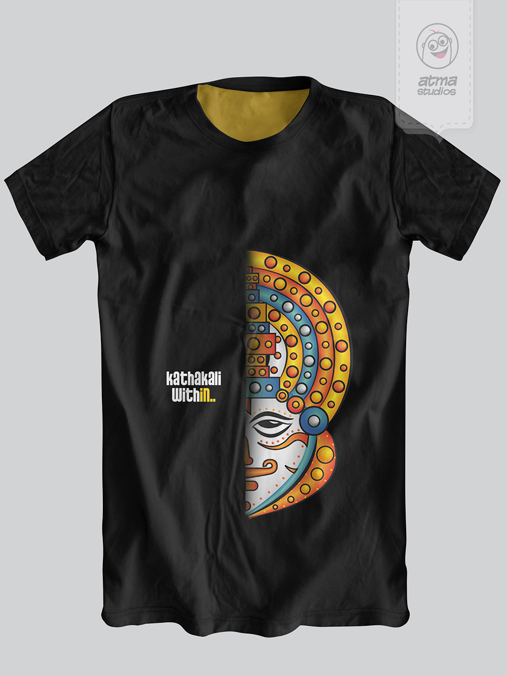 Kerala T-shirt designs 2013: Kathakali Within black T-shirt