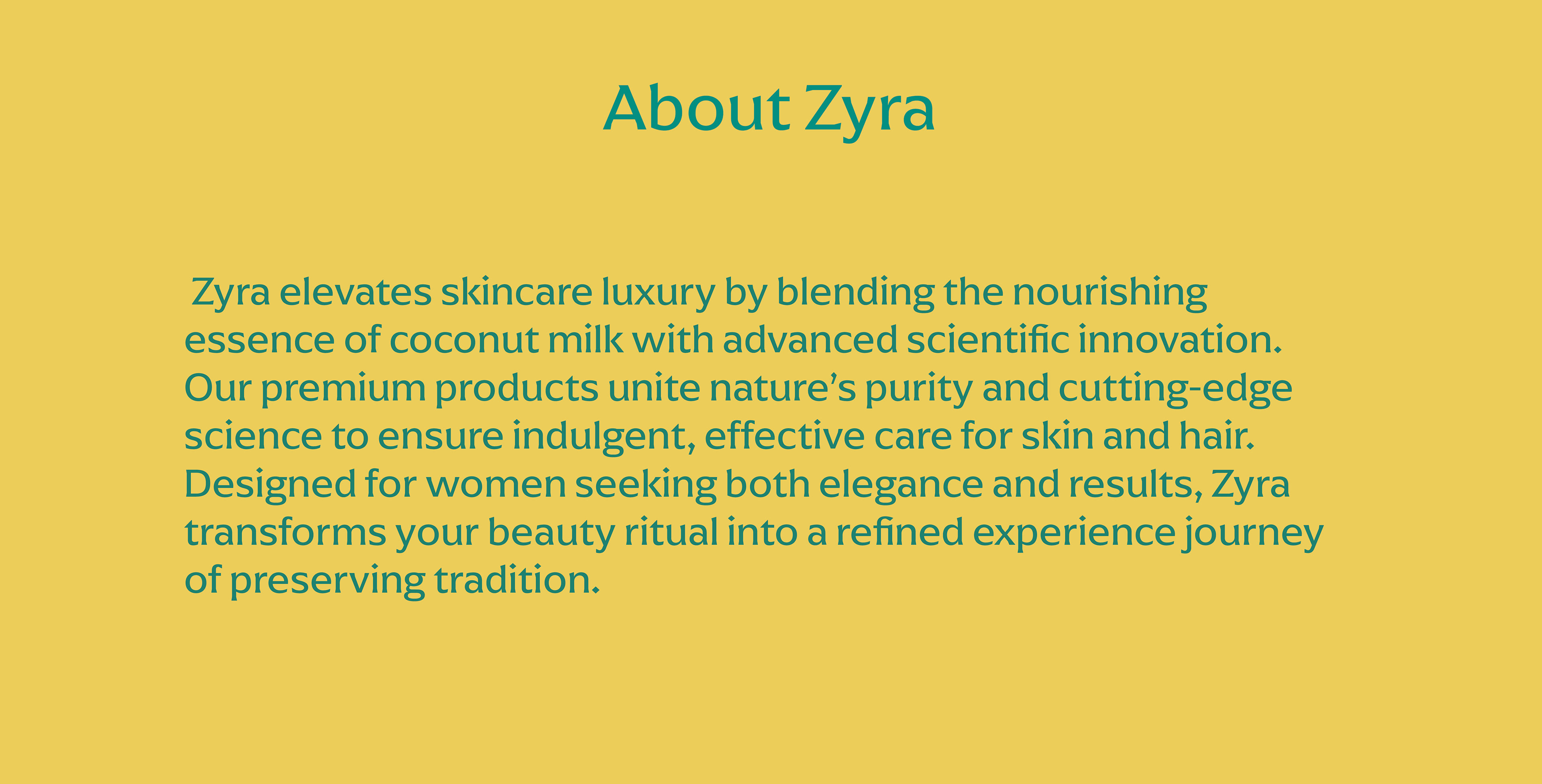 Zyra coconut skincare brand: about Zyra slide