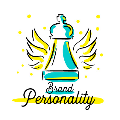 Artpreneur creative program hand-drawn icon: Brand Personality icon, a winged chess piece