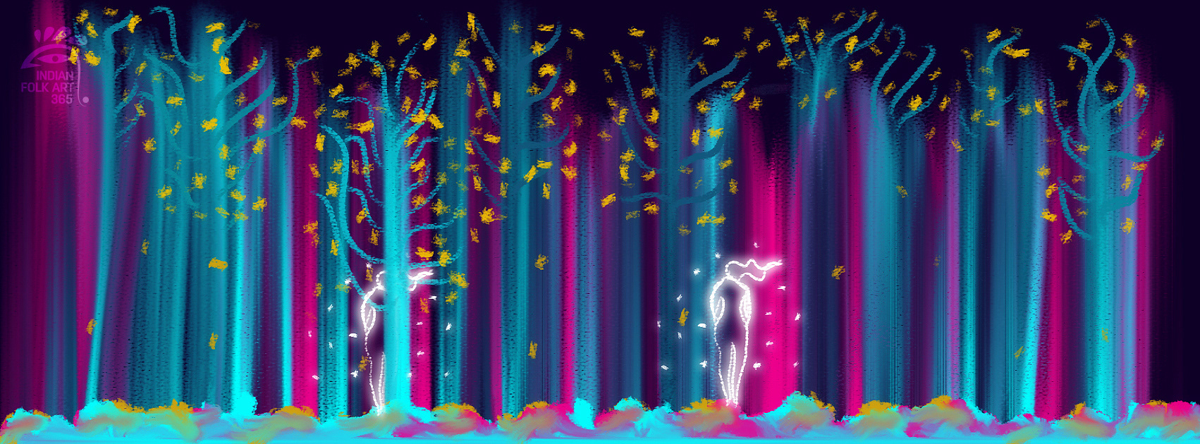 30 various illustrations of 2017: #14 Neon forest of lights