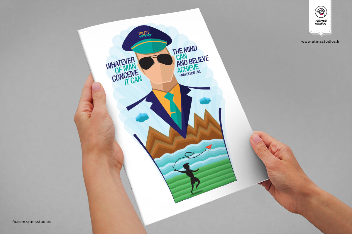 50 notebook cover illustrations: hands holding a pilot cover notebook
