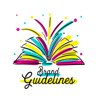 Artpreneur creative program hand-drawn icon: Brand Guidelines icon, an open book