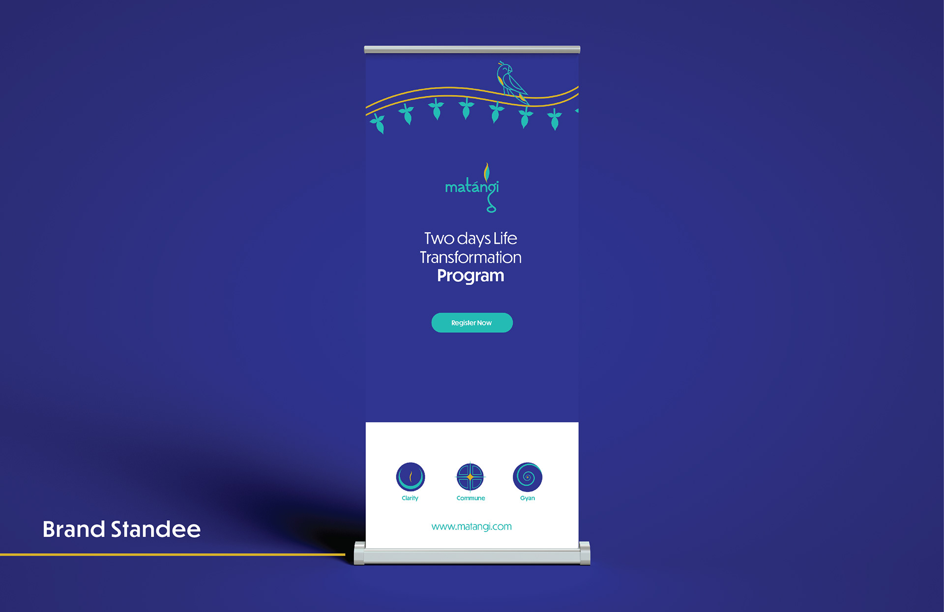Matangi spiritual brand: brand standee design for a transformation program
