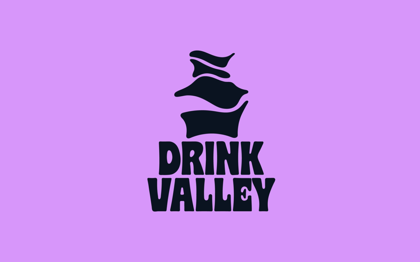 Drink Valley flavoured soda can branding and packaging: Drink Valley logo on lilac, branding and can design by Atma Studios