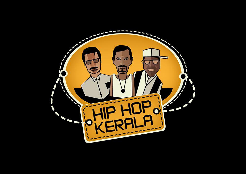 Kerala T-shirt designs 2013: Hip Hop Kerala artwork on black