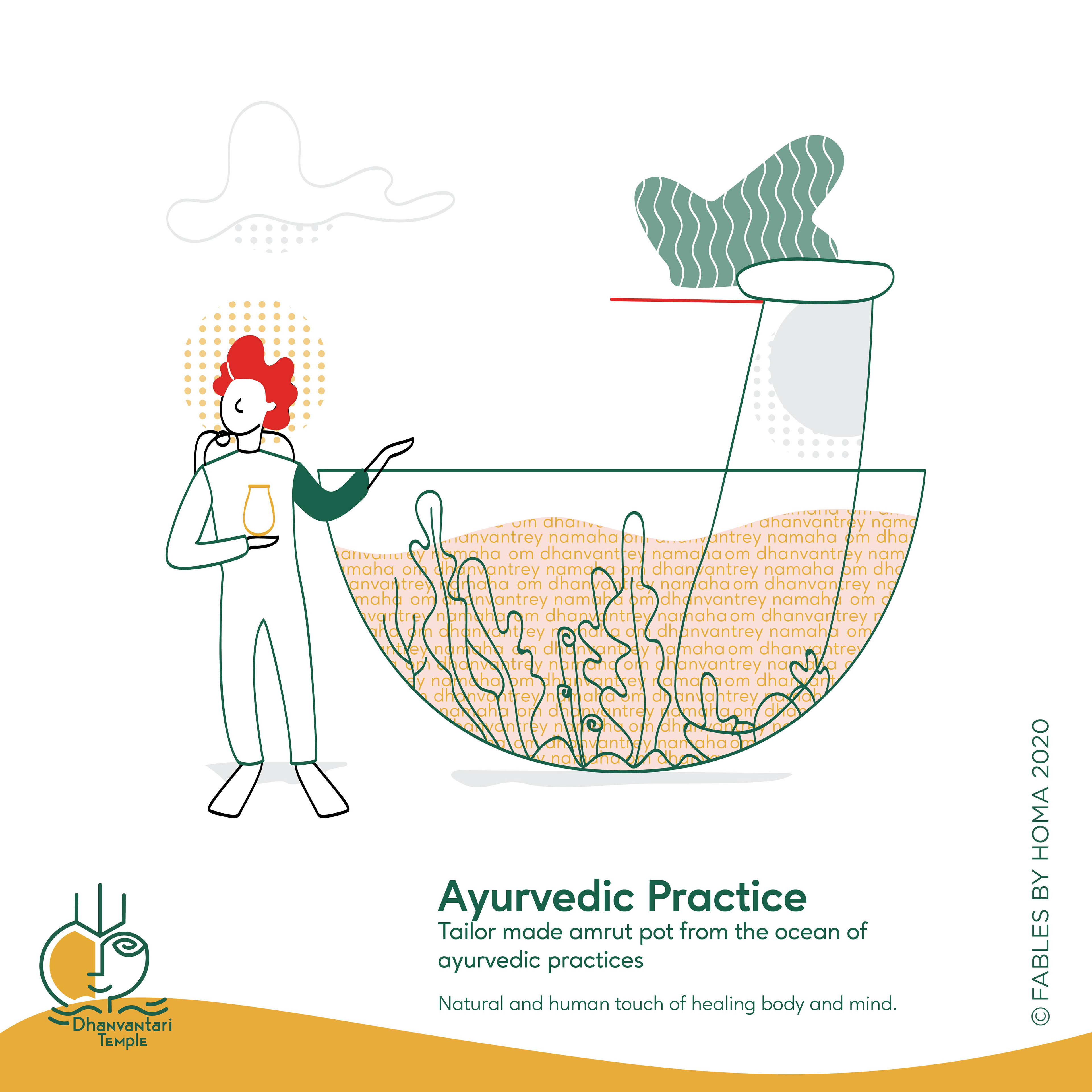 Dhanvantari Temple brand: brand illustration: Ayurvedic practice