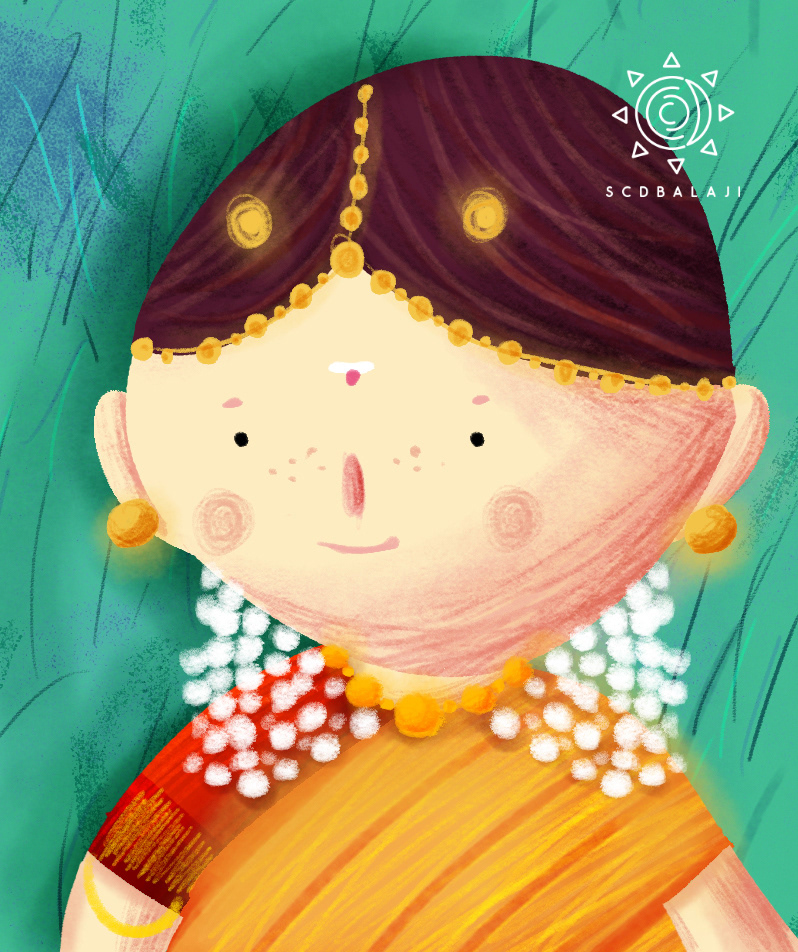 30 various illustrations of 2017: #30 Painted girl with jasmine and earrings