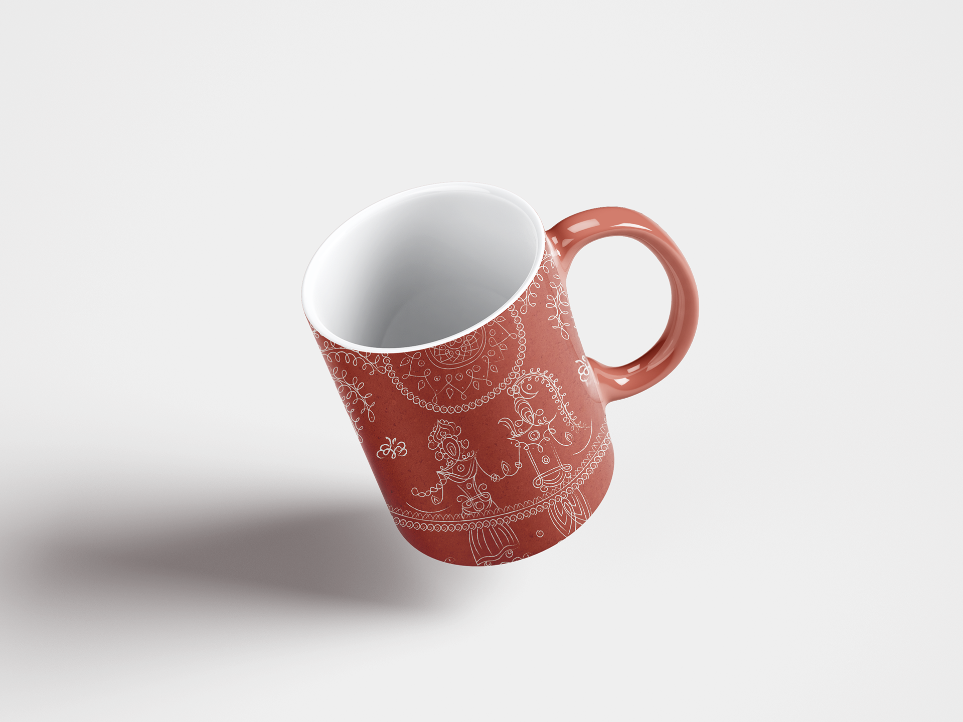 20 tree-based illustrations collective: #36 Mug with the Warli line art