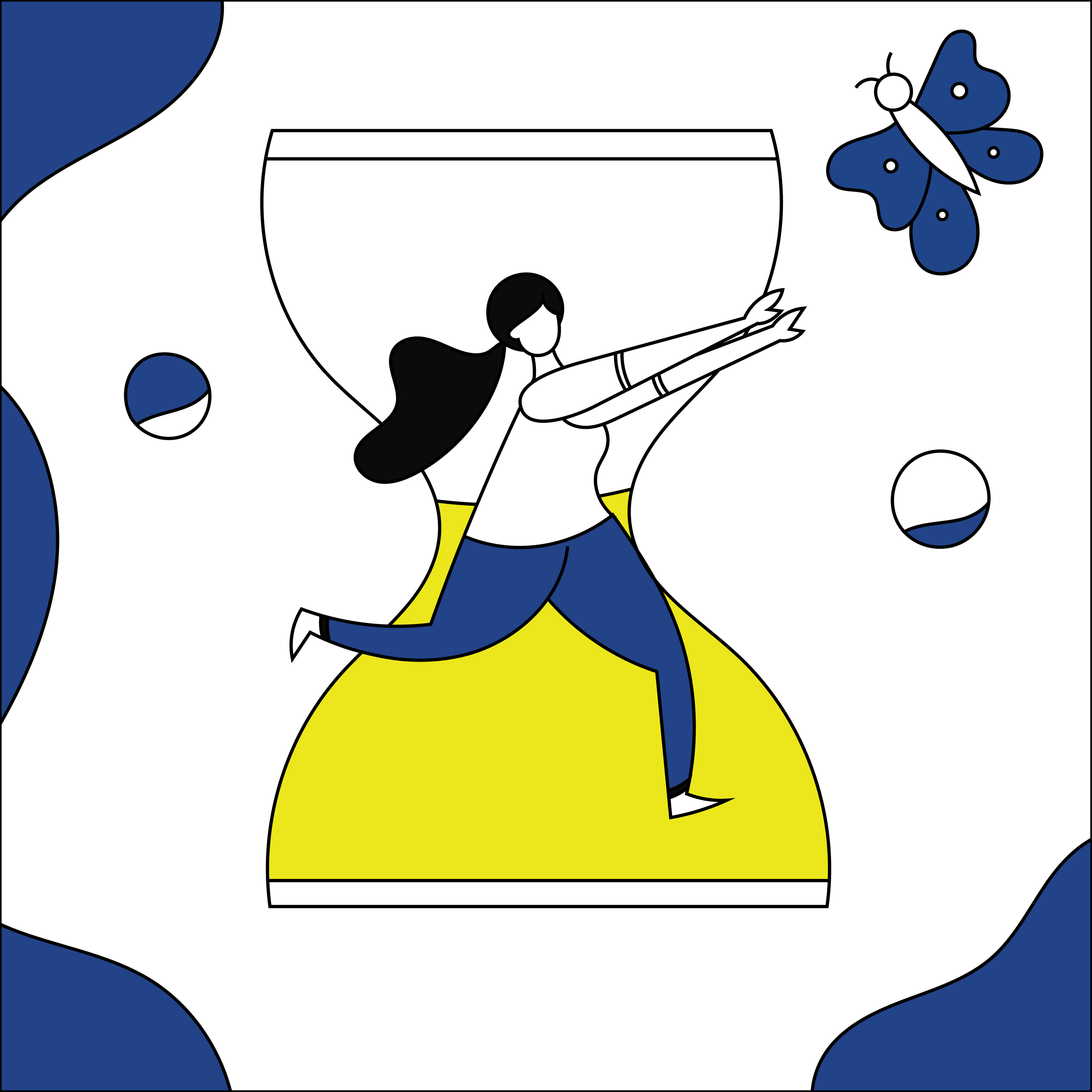 Experimental illustrations 2020: #14 Woman reaching for a butterfly