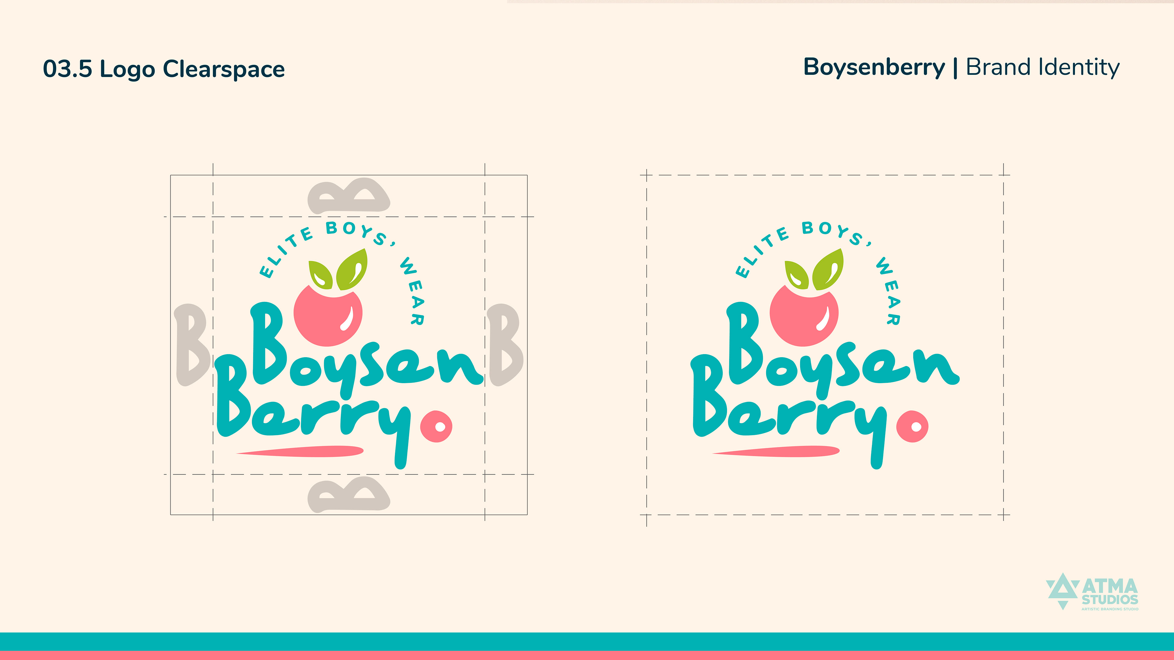 Boysenberry boys clothing brand: logo clearspace guide
