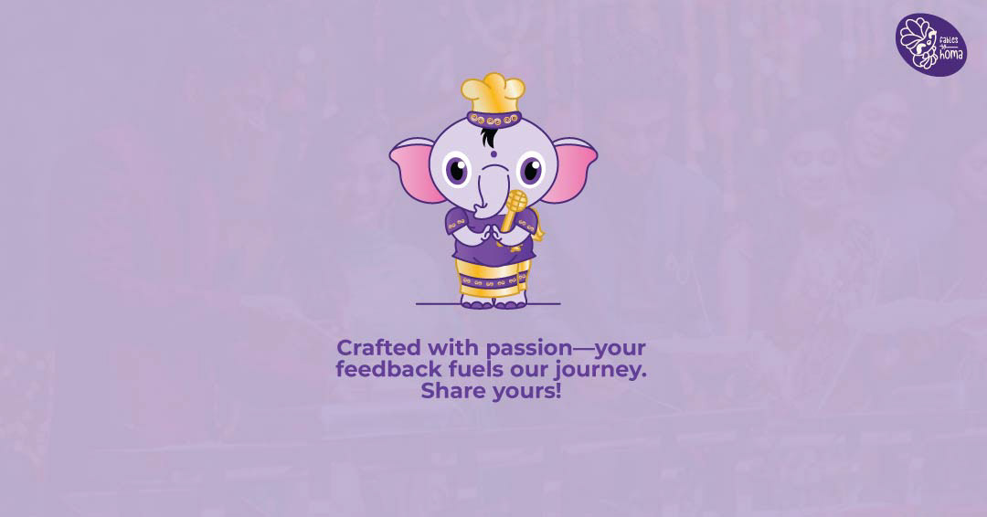 Craft My Plate catering app logo and mascot design: closing slide with Chef Elphie asking for feedback