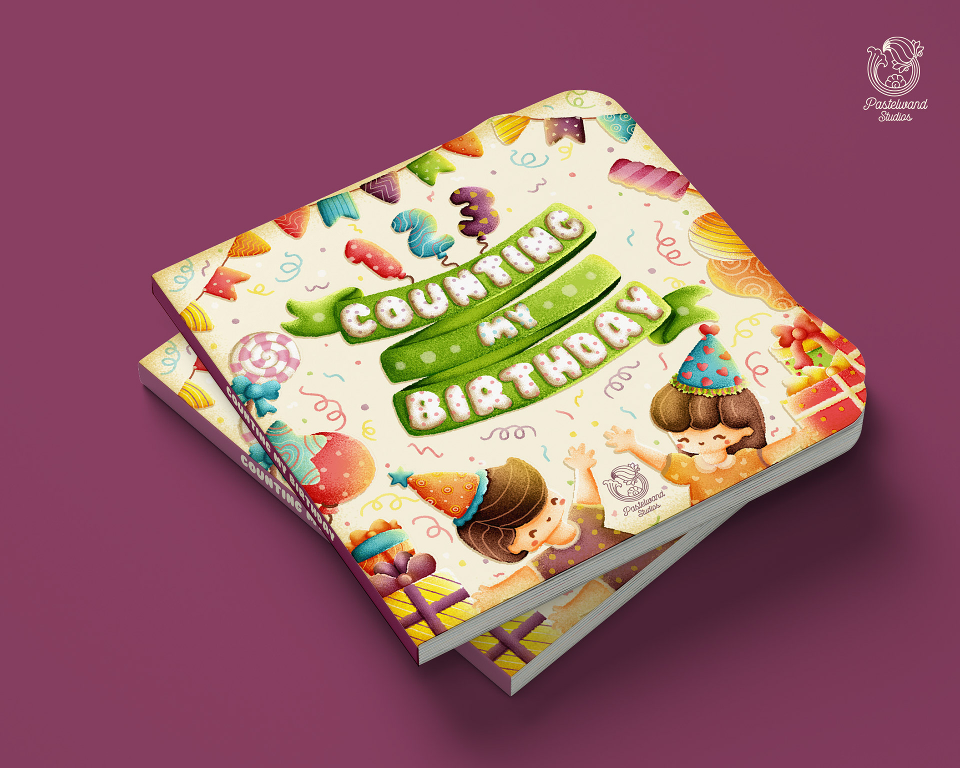 Counting My Birthday children's counting book: printed book on purple