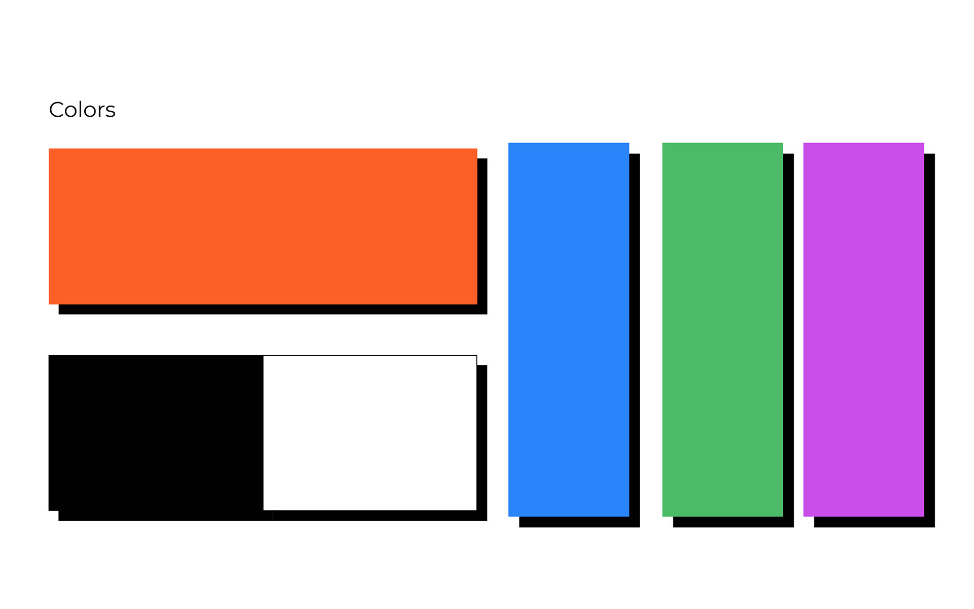 JEDI equality organisation branding: colour palette of orange, blue, green, purple and black