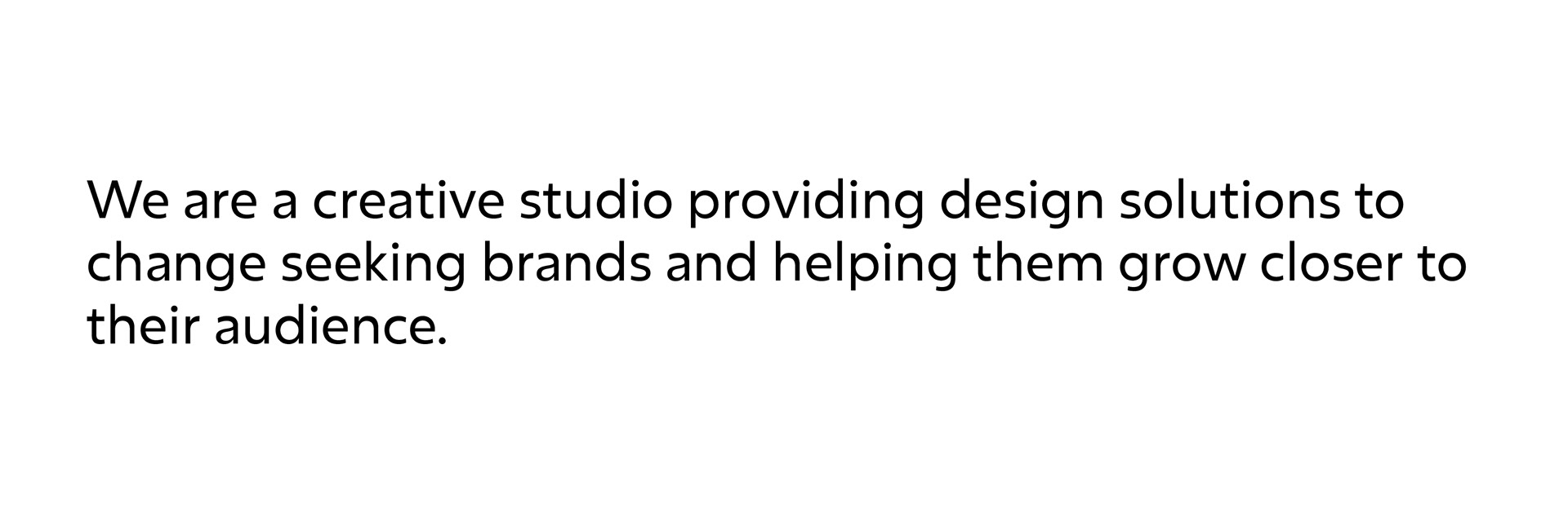 Doolin creative studio branding: studio introduction text slide