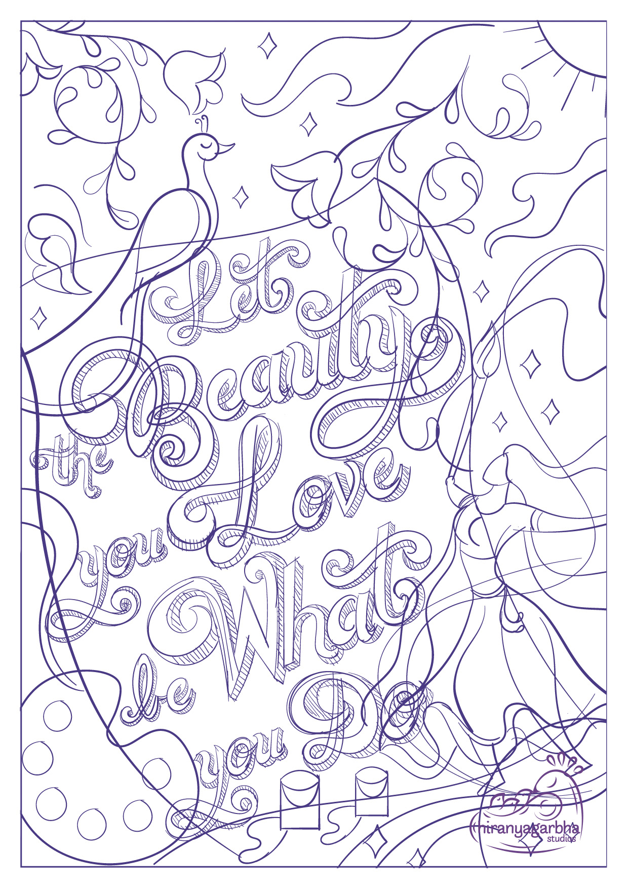 Passion illustrative lettering: sketch layer of the lettering artwork