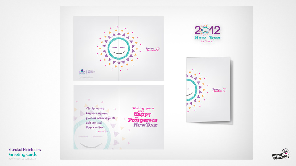 Gurukul Notebooks brand: New Year 2012 greeting card design
