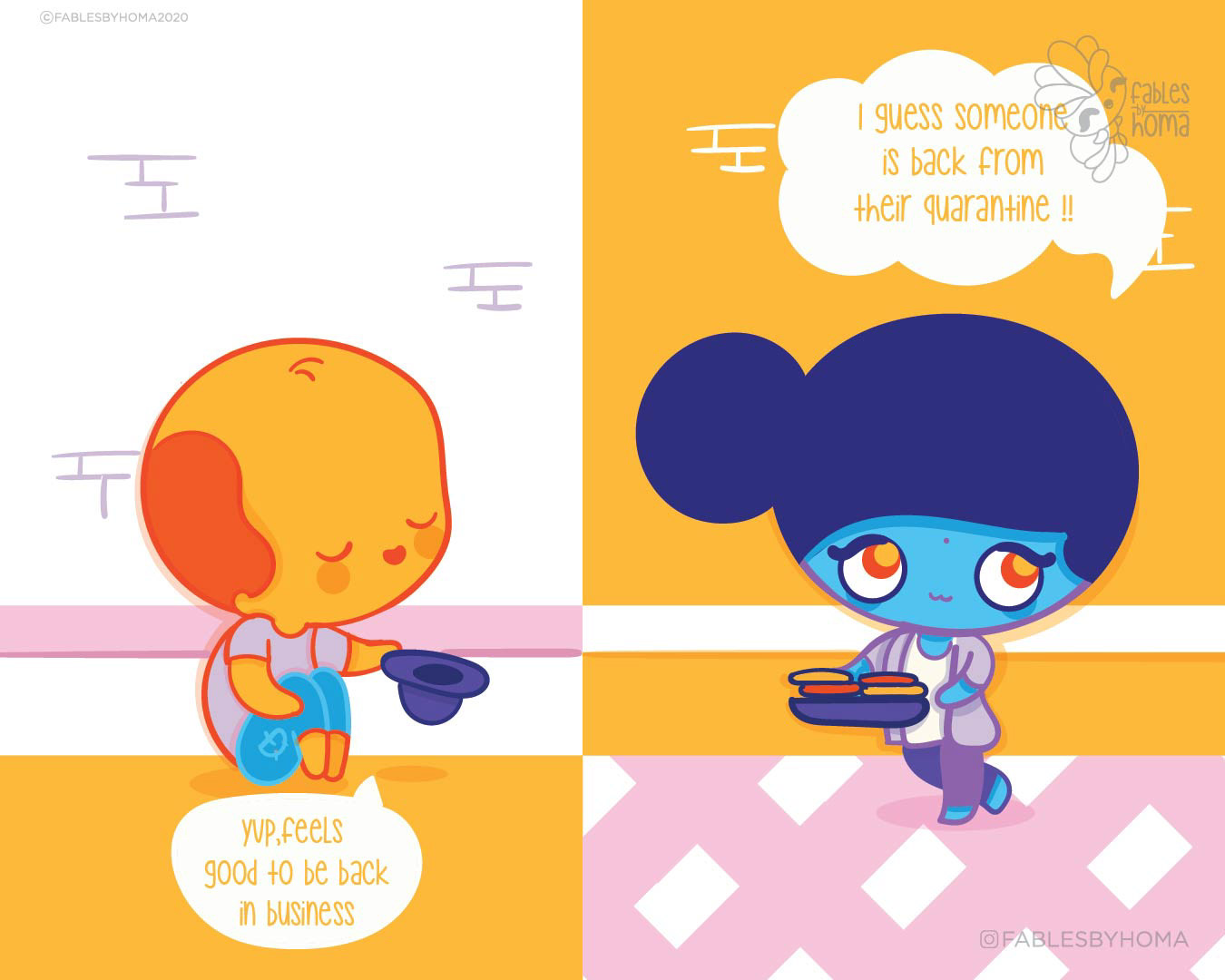 Japanese kawaii nouveau cute characters: #25 Kawaii couple chatting in speech bubbles