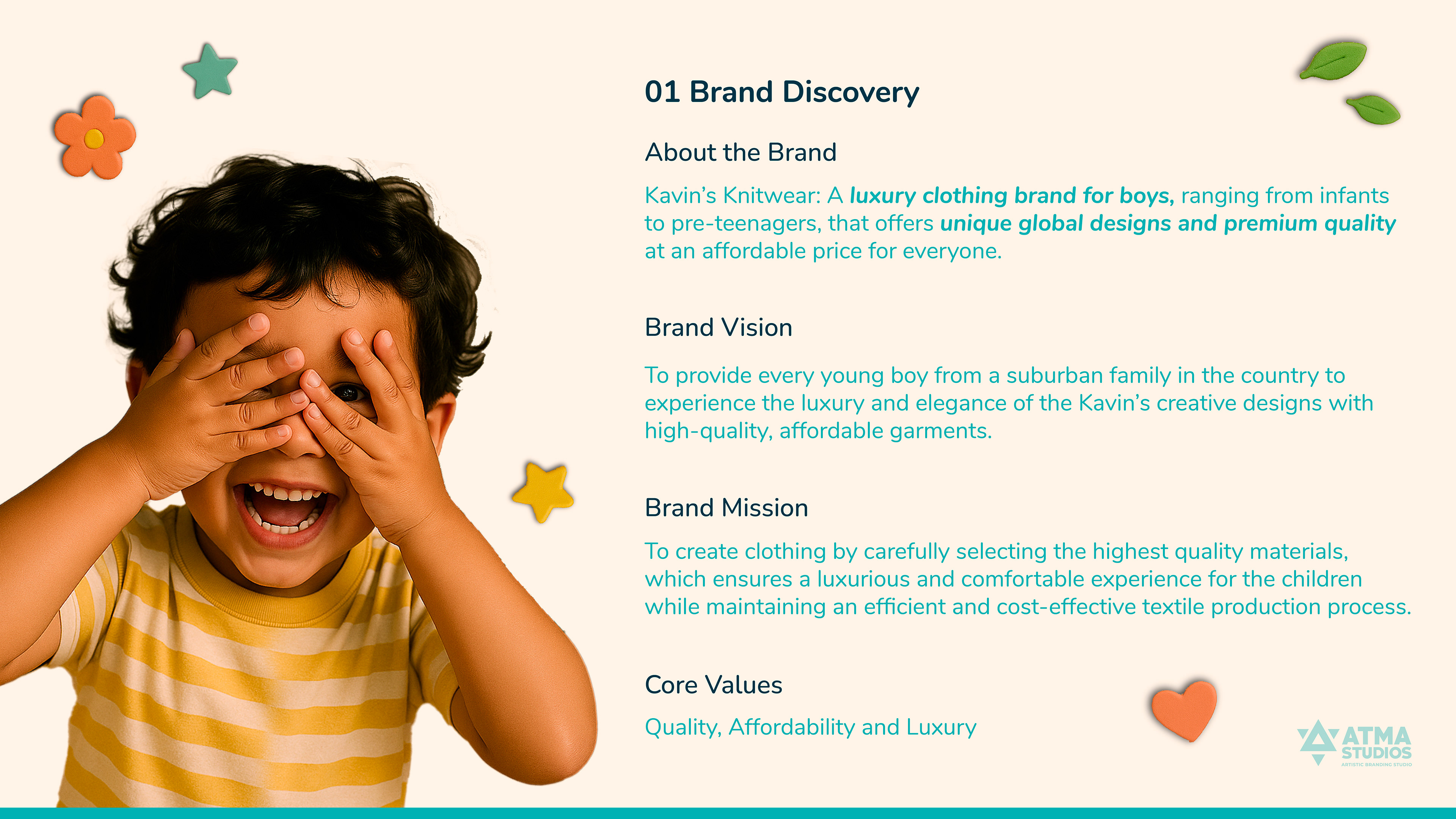 Boysenberry boys clothing brand: brand discovery slide with a laughing child covering his eyes