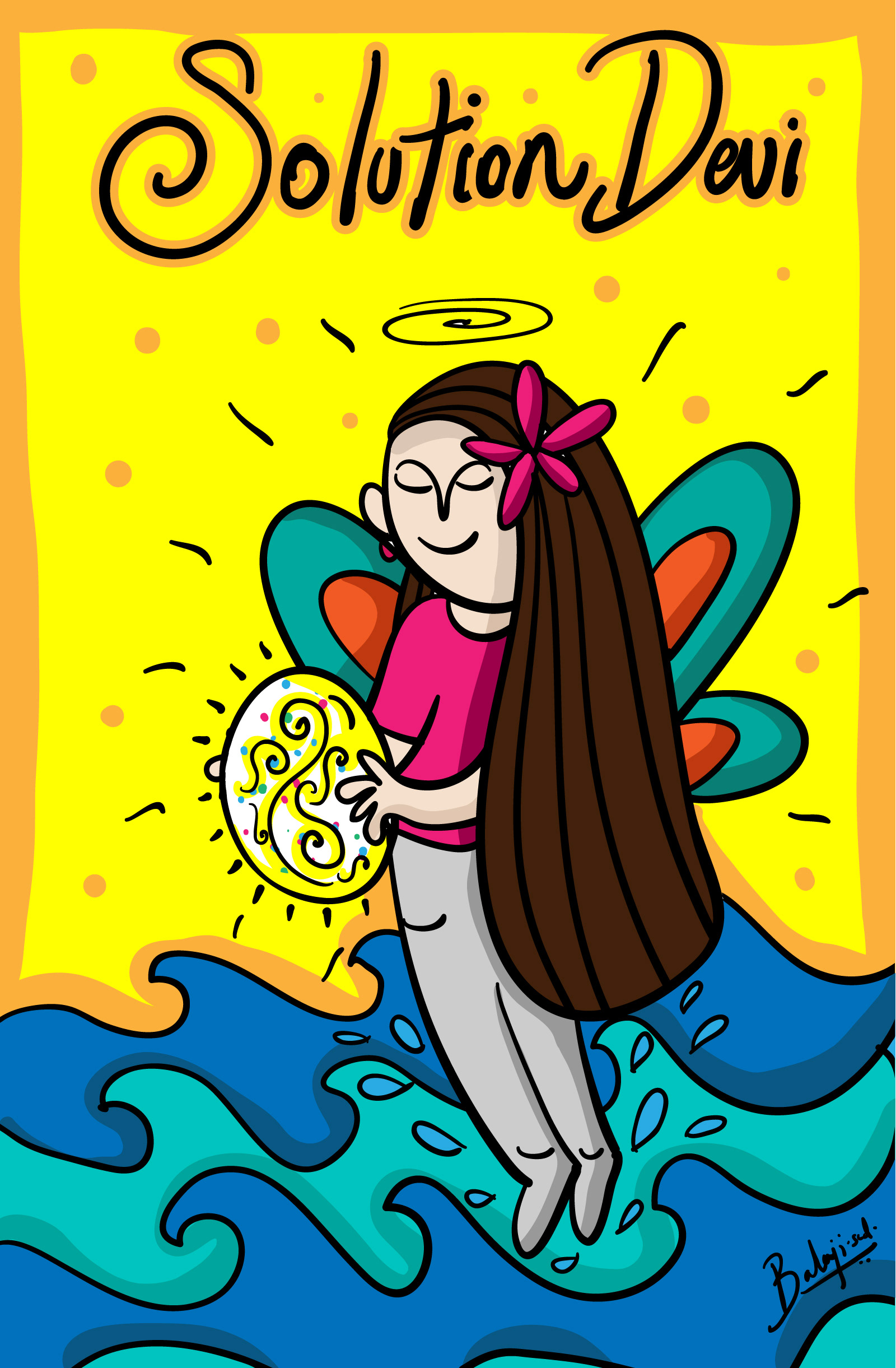 30 various illustrations of 2017: #13 "Solution Devi" fairy holding a lamp