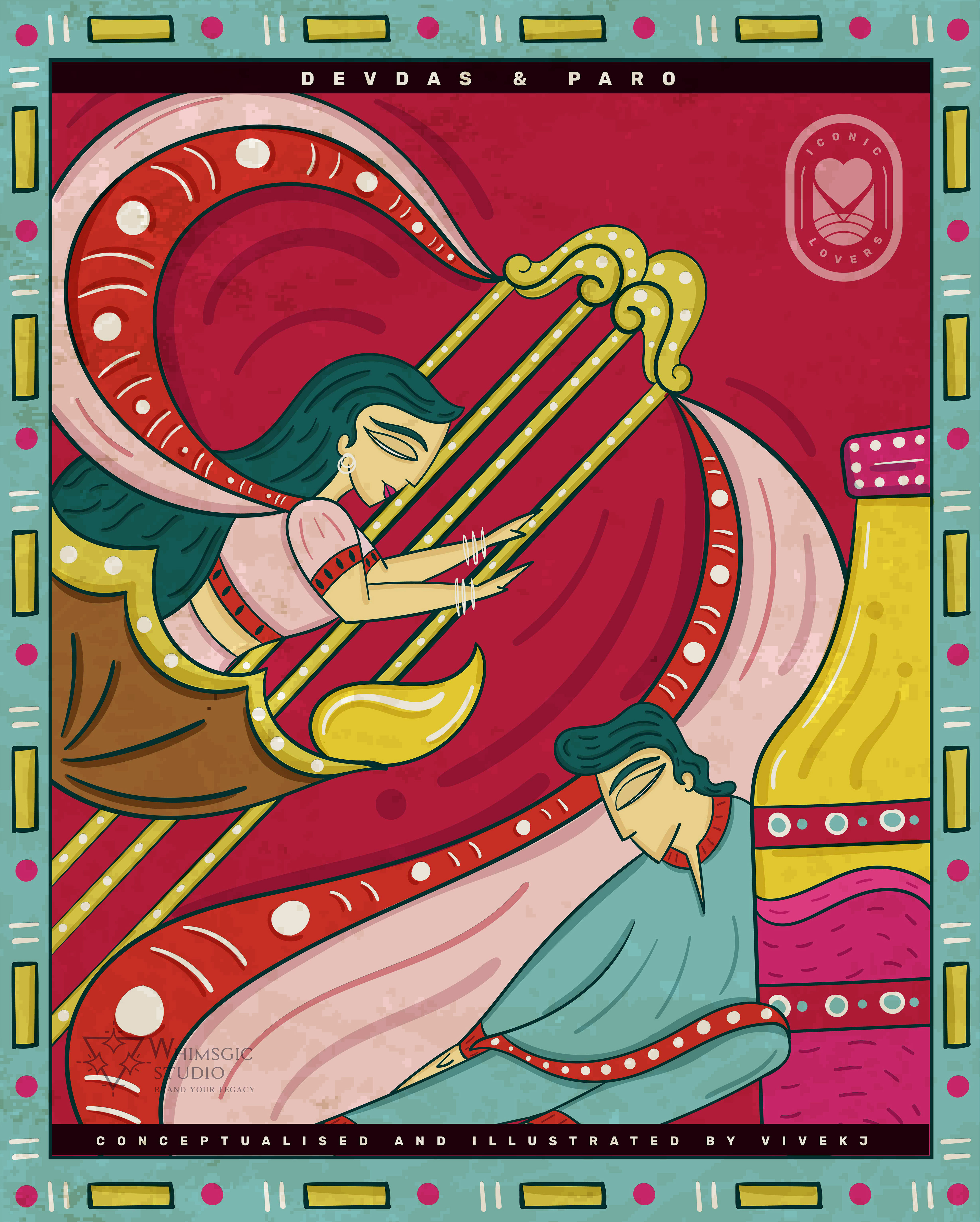 12 iconic lovers in contemporary Bengal Pattachitra: #5 Devdas and Paro