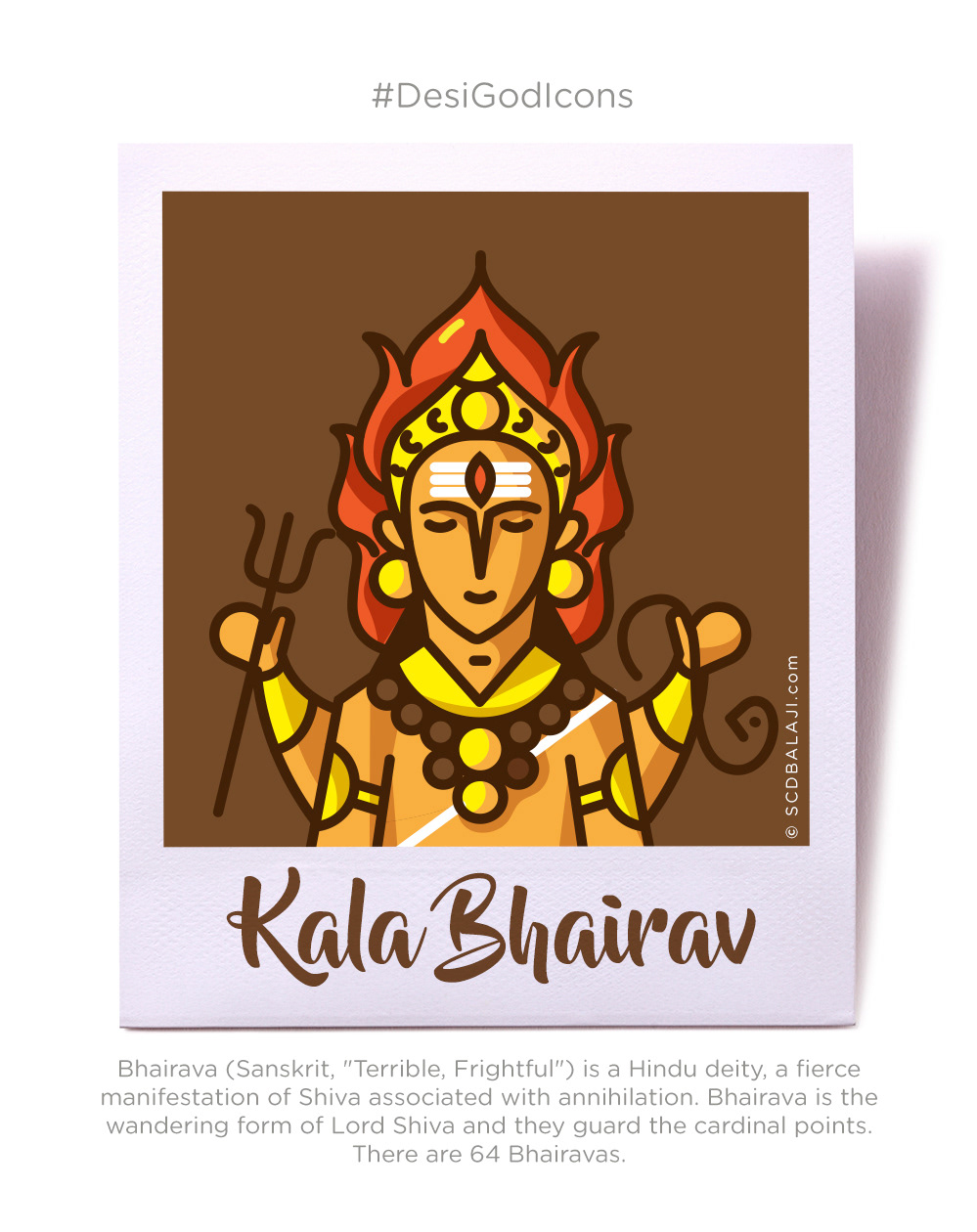 Desi Gods iconography by SCD Balaji: #10 Kala Bhairav icon