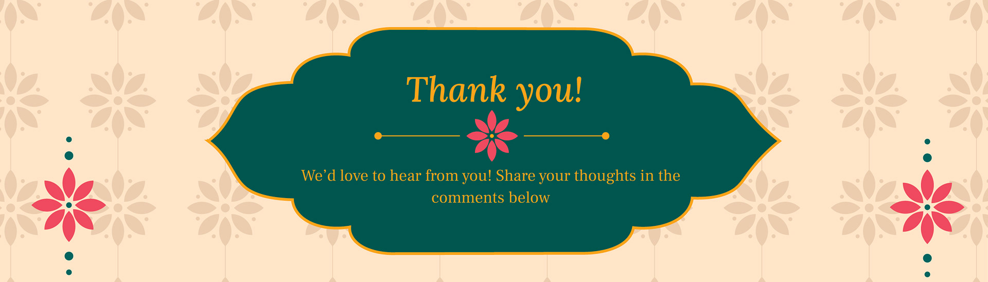 Phool Raksha Bandhan gift box packaging: thank you banner