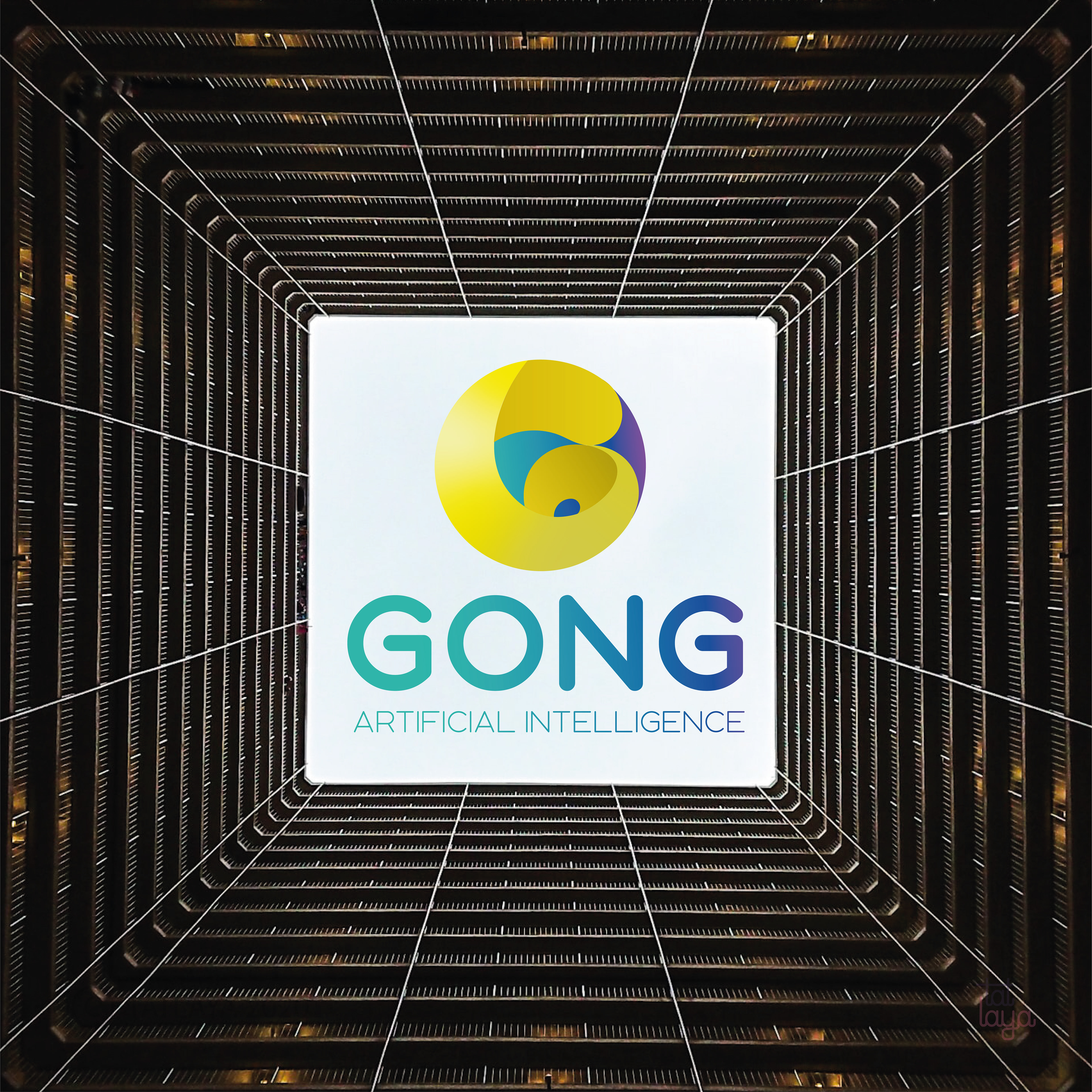 Top logo designs 2020 by Atma Studios: Gong artificial intelligence logo in a tunnel