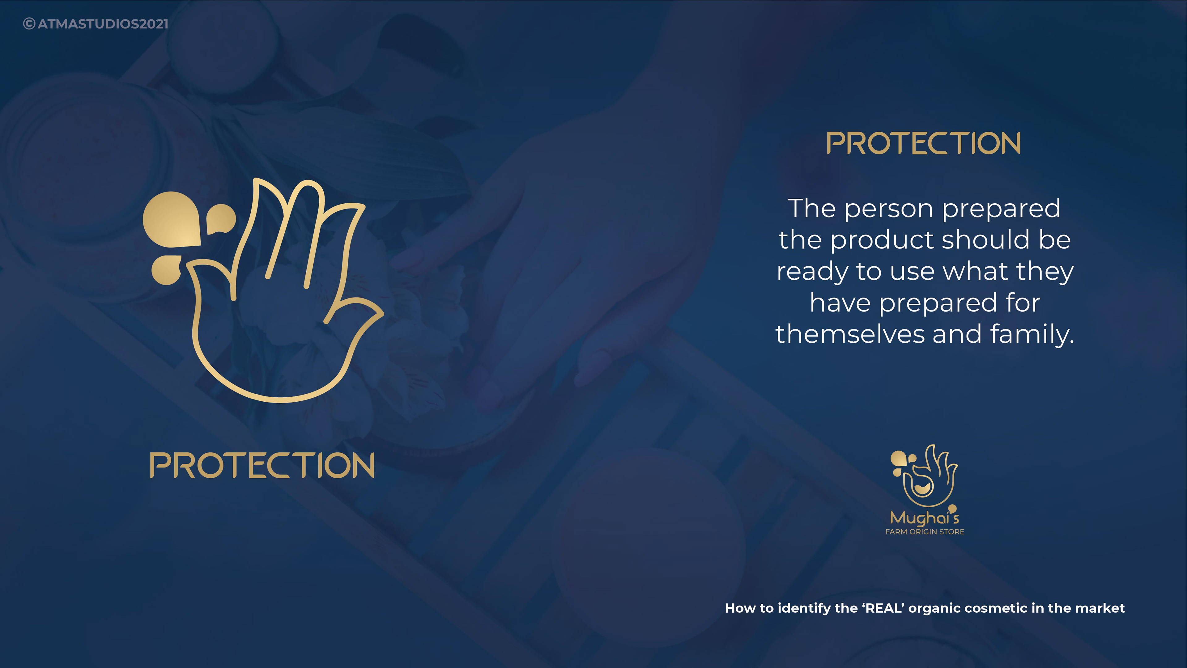 Mughai's Farm Origin Store rebranding: brand deck slide: protection