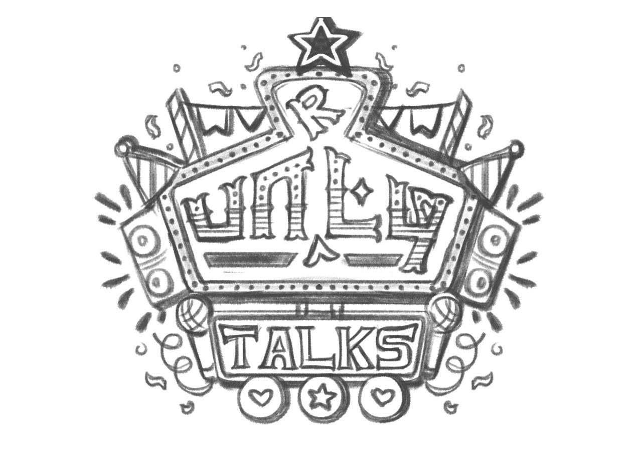 Party Talks Tamil proverbs board game: Tamil title lettering sketch