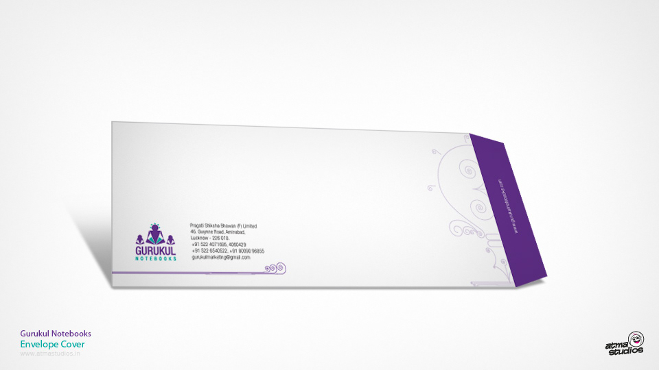 Gurukul Notebooks brand: envelope cover design