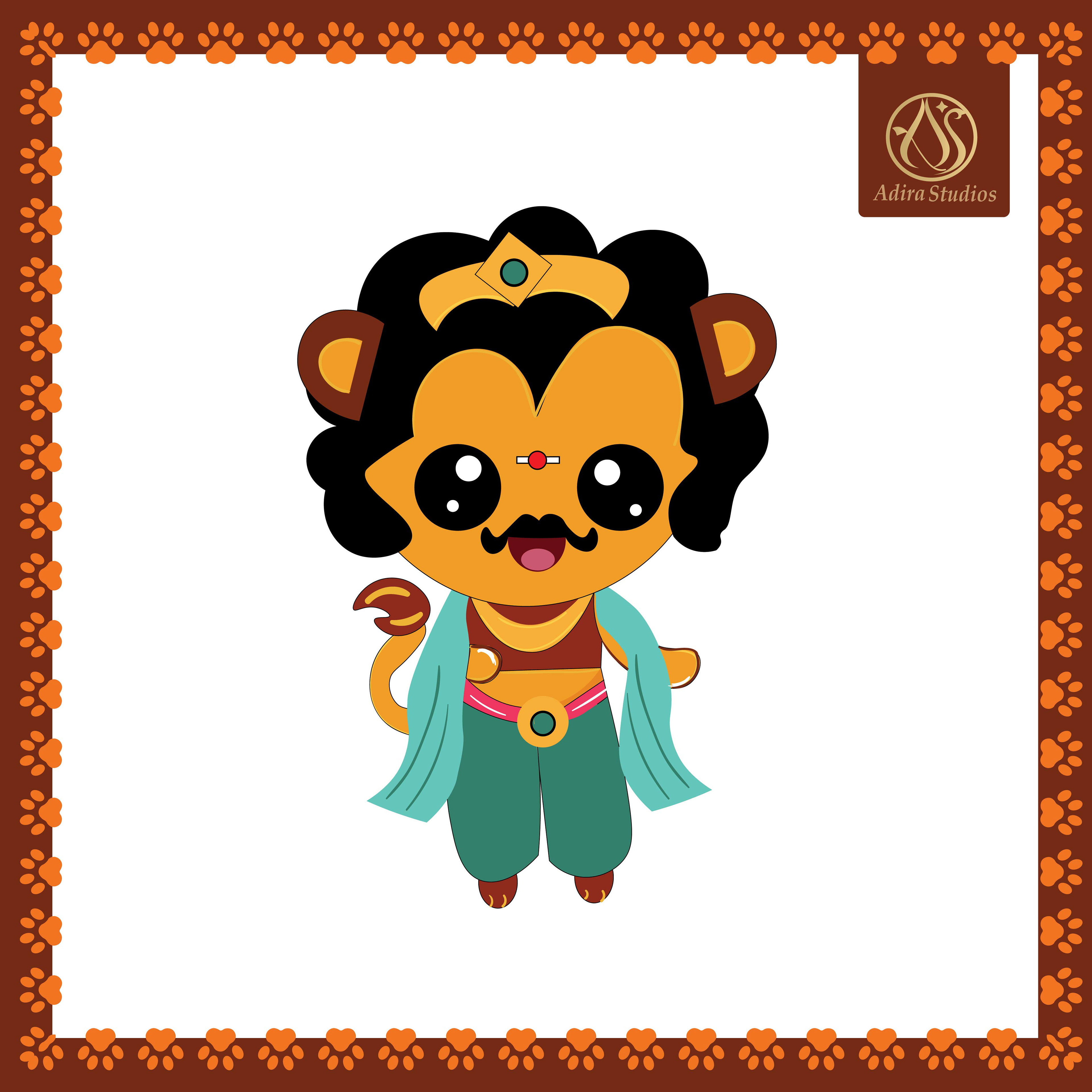 Creative Creatures, Tamil character illustrations: Creative Creatures character: a lion-faced warrior king