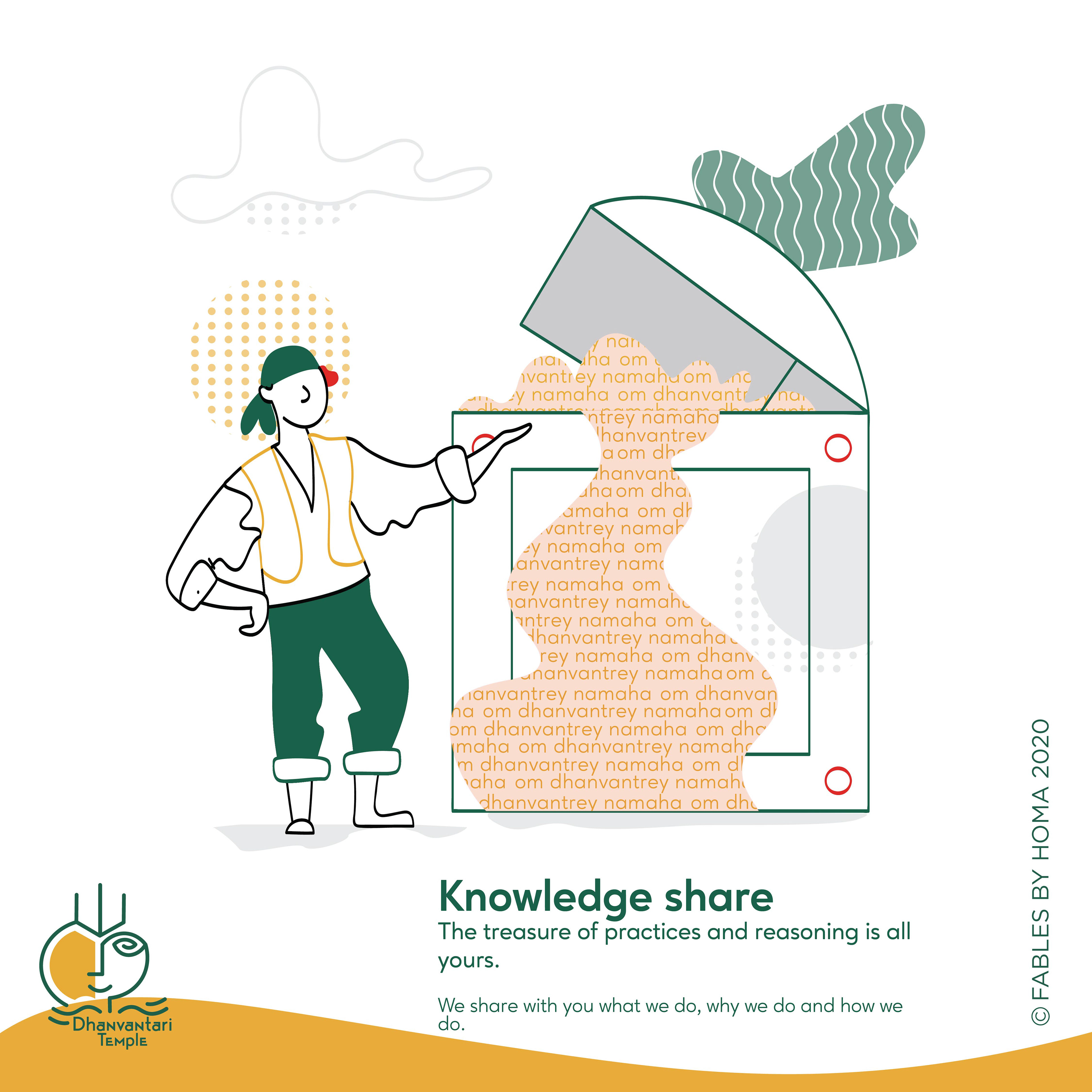 Dhanvantari Temple brand: brand illustration: knowledge share