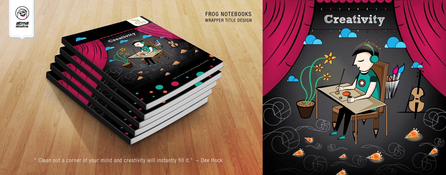 Gurukul notebook cover titles: printed Creativity notebooks
