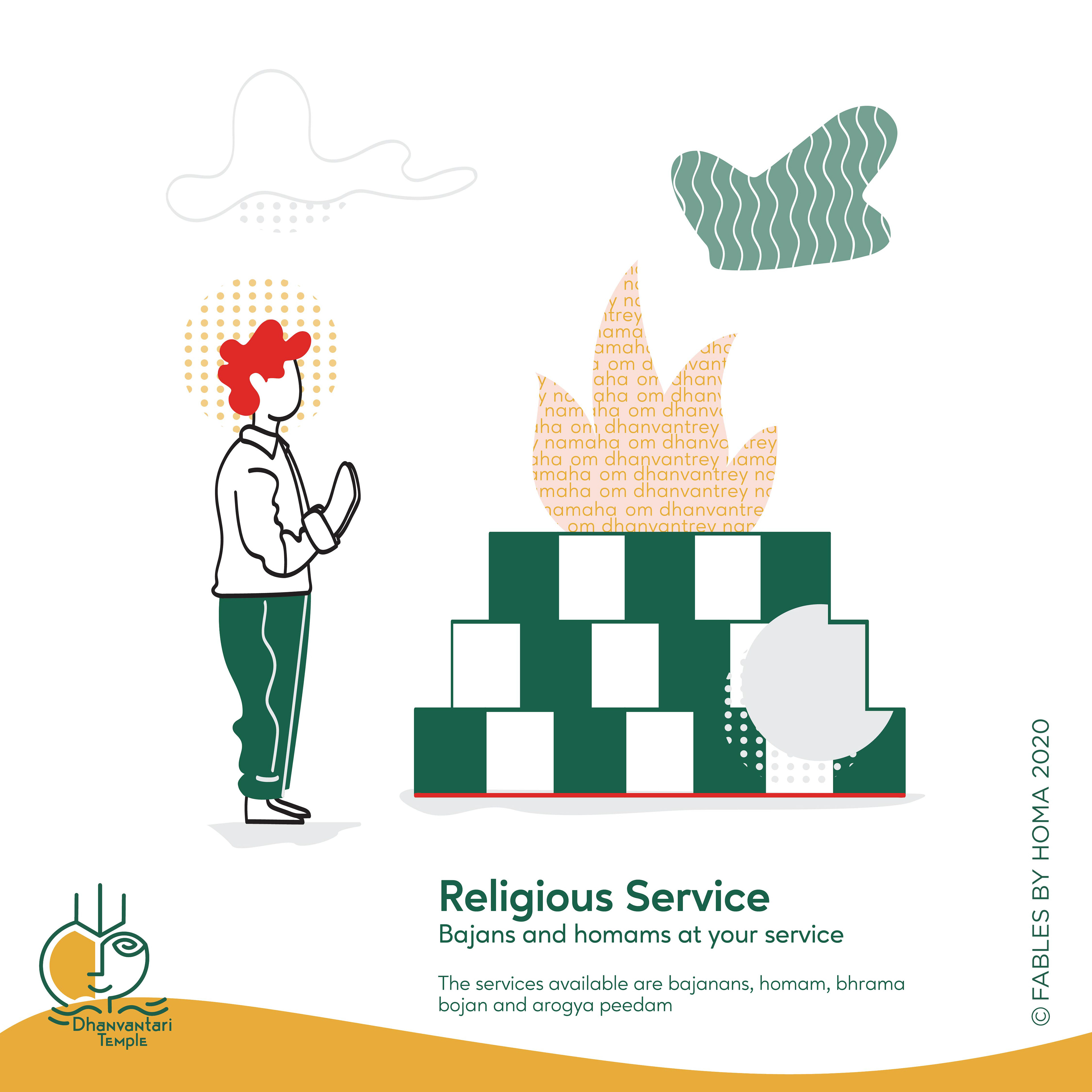Dhanvantari Temple brand: brand illustration: religious service
