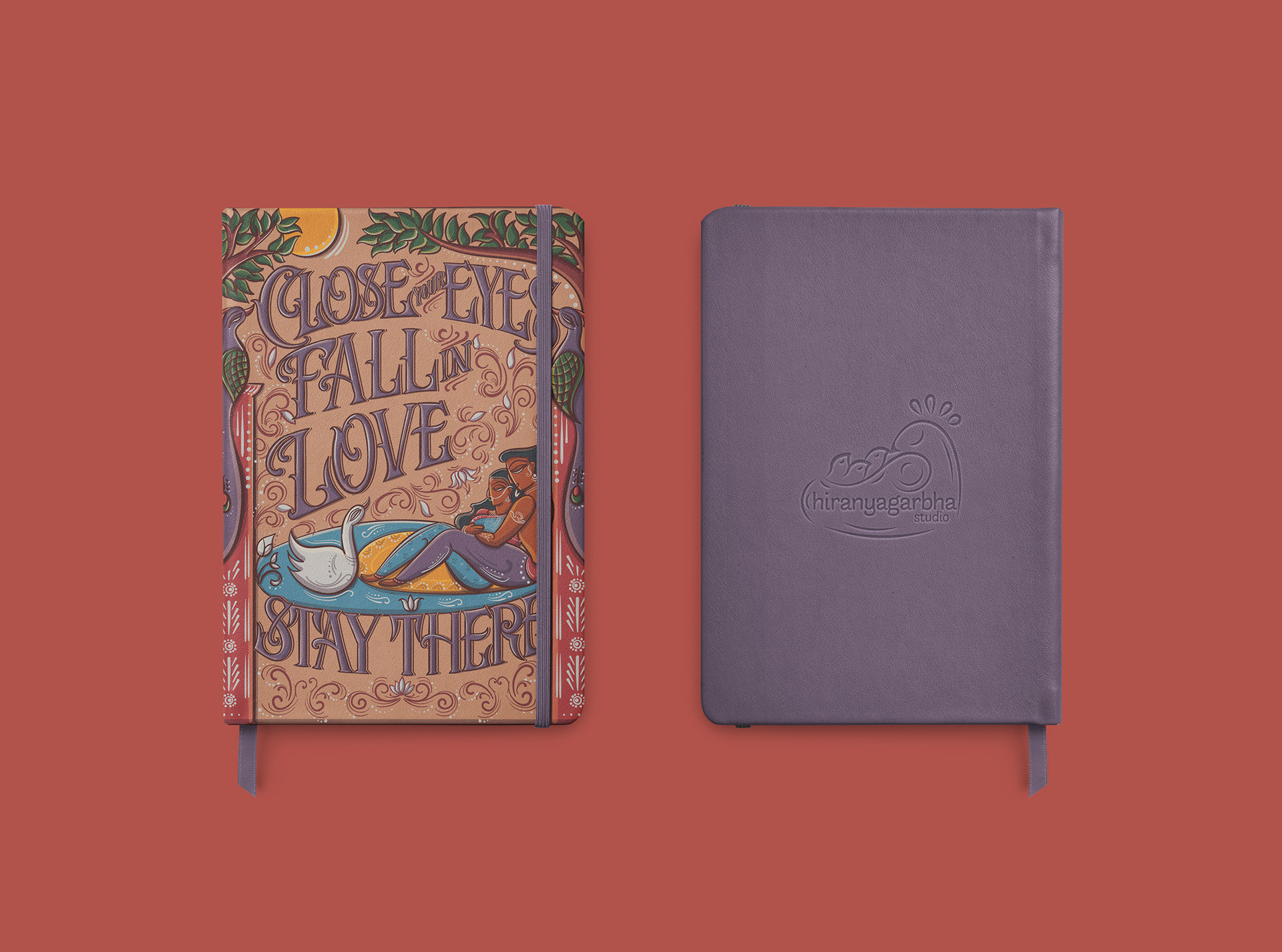 Rumi's love quote illustrative lettering: notebook cover adaptation