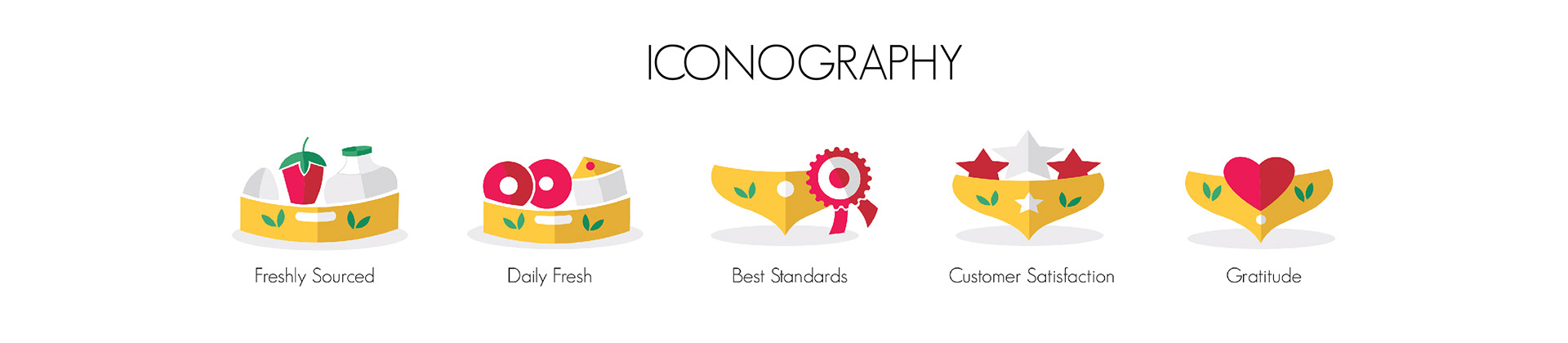 Fusion Plate bakery brand: iconography set one of five icons