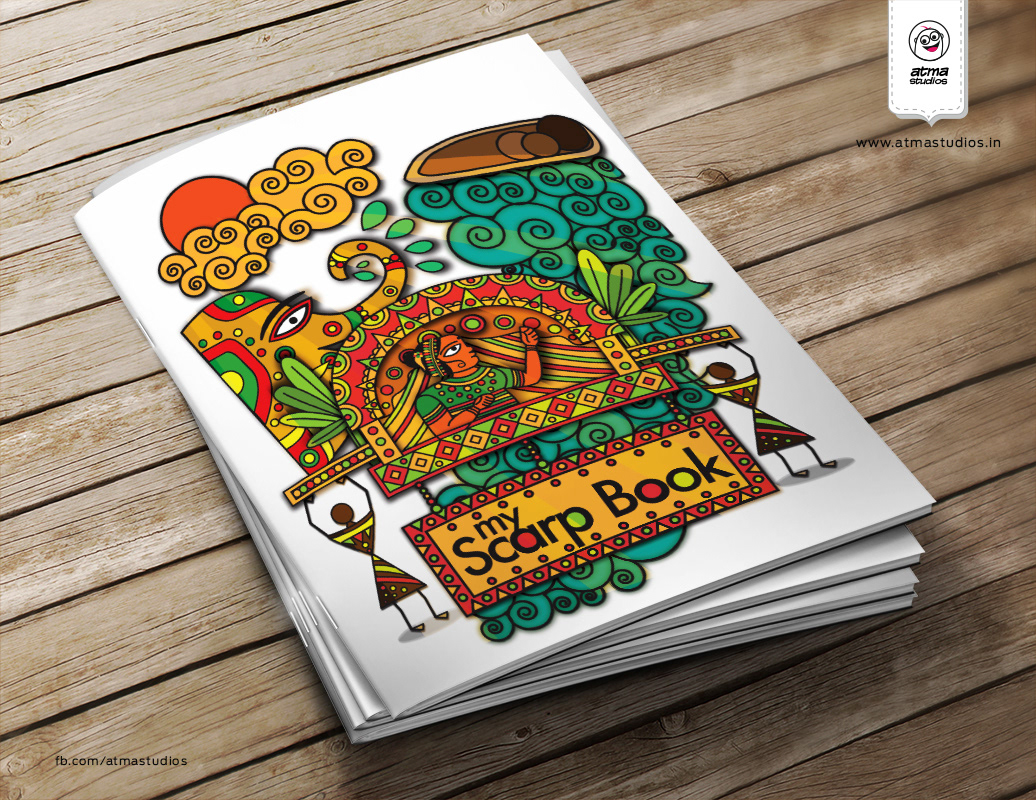 50 notebook cover illustrations: stack of folk My Scrap Book notebooks