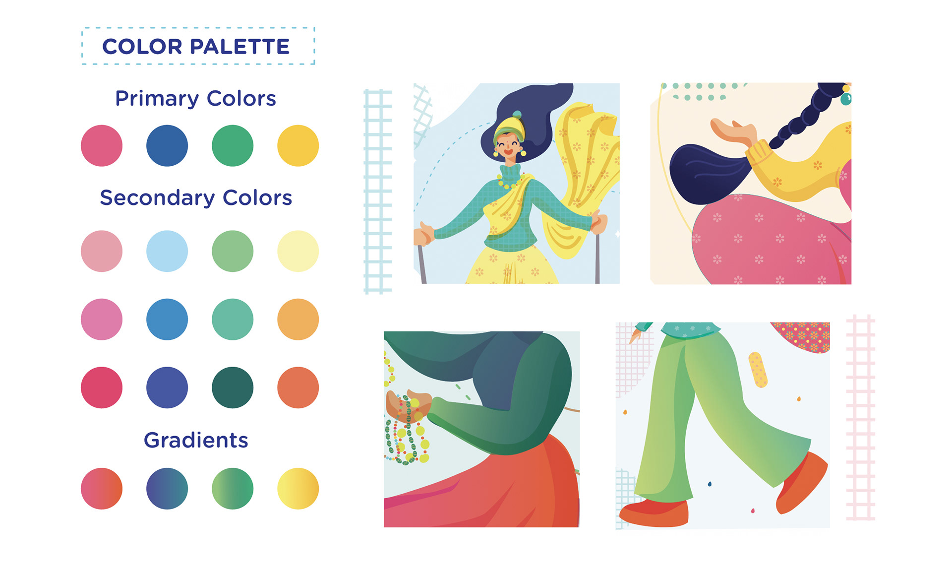 Winter in Chennai illustration series: colour palette sheet