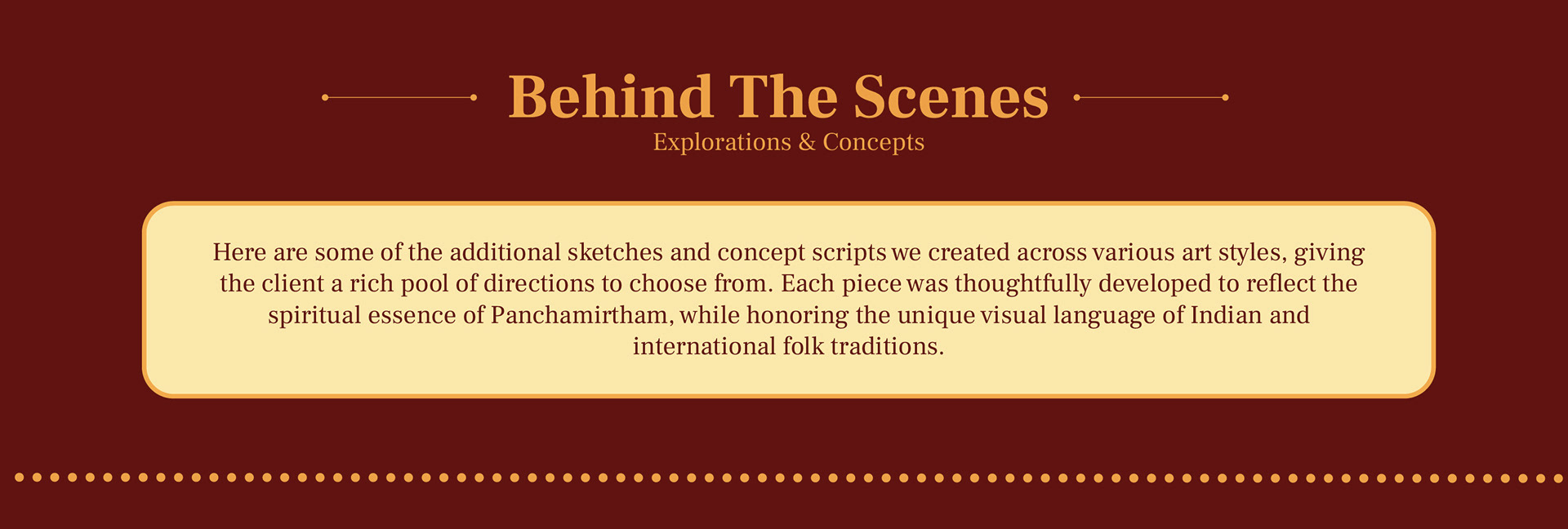 Sri Kanda Vilas Panchamirtham package design: behind the scenes slide