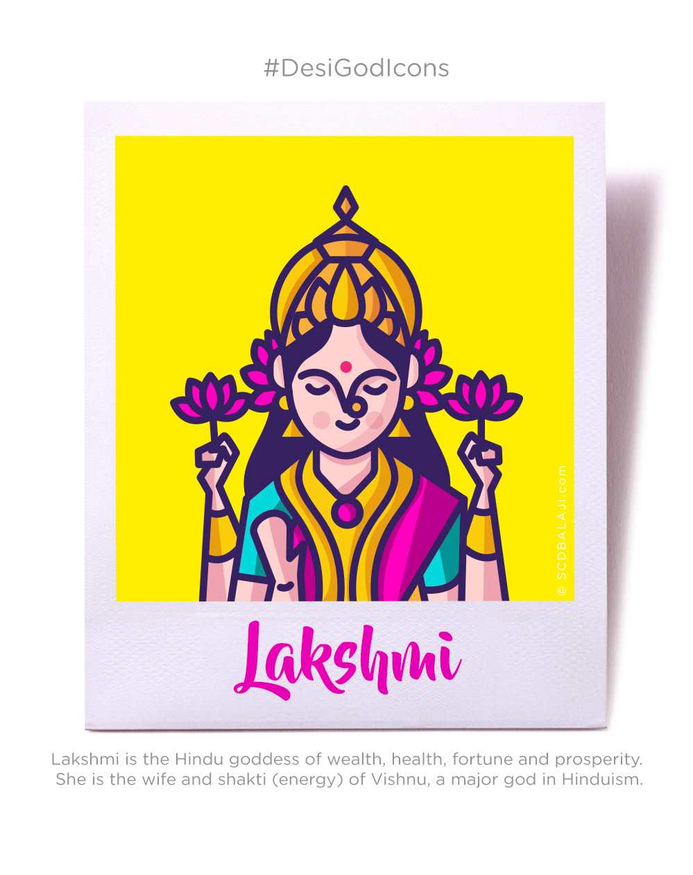 Desi Gods iconography by SCD Balaji: #3 Lakshmi icon